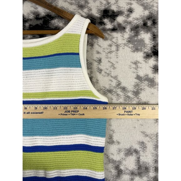 St John‎ Sports Knits Womens Tank Top/Cardigan Set Size S/M Striped Button Up - Picture 4 of 16